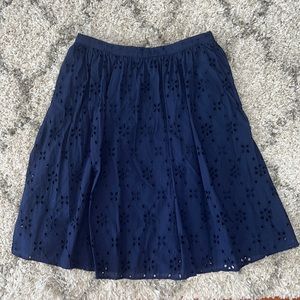 J. Crew Factory Navy Eyelet Skirt